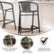 Flash Furniture Lila Commercial Grade Indoor-Outdoor PE Rattan Restaurant Barstool with Black Aluminum Frame and Footrest in Gray SDA-AD632032R-GY-GG - alternate 8